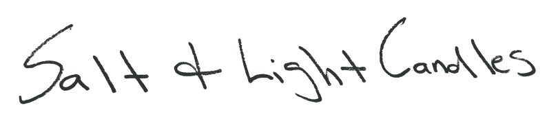 salt and light candles written logo
